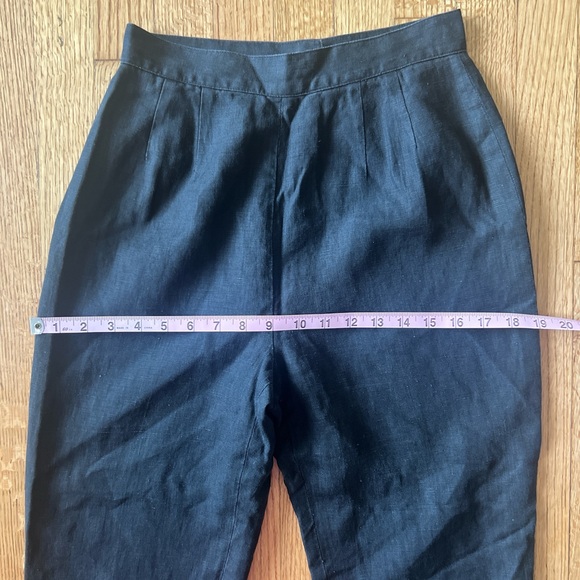 80s vintage designer high waisted linen pants - Picture 4 of 9